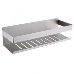 &Eacute;tag&egrave;re de douche autocollante 30 cm, sans per&ccedil;age, en acier inoxydable SUS304, argent mat - Neuf