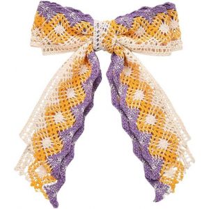 Lbgwp60-Barrette À Cheveux Nouée Avec N?Ud Au Crochet Pour Femme - Longue Queue - Pour Filles - Grand N?Ud - Barrettes À Cheveux À Ressort - Neuf