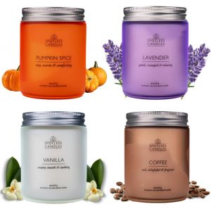 Bougie à la vanille - 9.7 oz /275g Bougie parfumée à la vanille dans un pot en verre givré crème avec couvercle en bois et mèche crépitante en bois dans un coffret cadeau luxueux - Crémeux, doux - Neuf