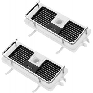 Few-&Eacute;tag&egrave;re Douche Salle De Bain Rangement Sans Percage Avec Porte Savon, Crochets Et Porte Serviette Murale Antirouille Auto-Adh&eacute;sif Support Blanc 21mm-25mm - Neuf