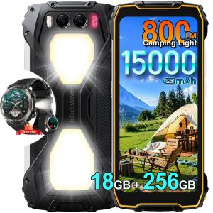 Blackview BV7300 Smartphone Incassable 6.67" 256Go 50MP 15000mAh Orange avec Smartwatch Blackview W50 Pro - Neuf