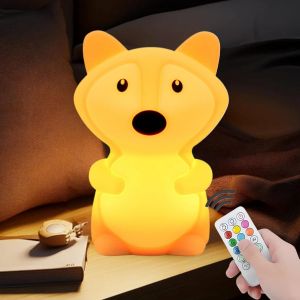 Grande Renard Veilleuse Pour Enfants Lampe D'animal Portable Lumières De D'ambiance Voyager Léger Lumières De La Tente - Lueur Douce, Cadeau Pour Garçons Et Filles U2013 Taille L - Neuf