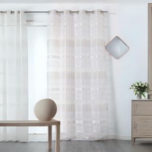 Voilage &Agrave; Jeux De Rayures Color&eacute;es - Neuf