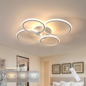 Ulteronixshop-Plafonnier Led Dimmable, 39w Luminaire Plafonnier Led Moderne Avec T&eacute;l&eacute;commande/App, 3000k-6500k, Lampe De Plafond Rond Per Salon Chambre Salle &Agrave; Manger, Blanc - Neuf