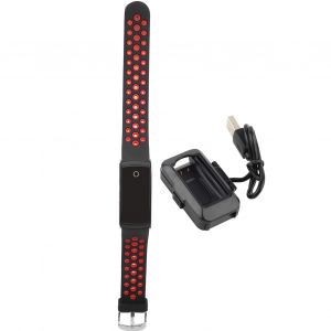 Bracelet D'exercice Intelligent Ad22, Moniteur De Sommeil, De Fitness, De Sante, Etanche, Noir Et Rouge - Neuf
