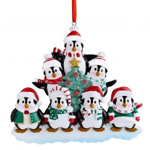 Belle pingouin de Noël pendentif arbre de Noël en bois ornement suspendu pour - Neuf
