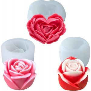 Kalanka-Moules À Bougies En Silicone, Moule Bougie Fleur Rose En Silicone Pour La Fabrication De Bougies Parfumées, Savons Artisanaux Et Décorations D'intérieur Diy Superbe Cadeau Fait À La Main - Neuf