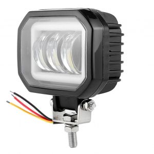 Lampe De Travail Led 3.5in 6000k 30w Lampe Imperm&eacute;able &Agrave; Yeux D'ange Carr&eacute; Pour Voiture Vtt Bateau V&eacute;hicule Tout-Terrain (Lumi&egrave;re Blanche Froide) - Neuf