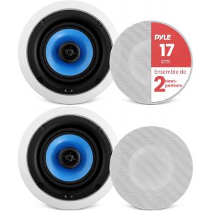 VornixorSarlshop-Enceinte Plafond/Murale16,5 cm-Puissance de Cr&ecirc;te de 250 W-Son St&eacute;r&eacute;o Hi-Fi Double-Tweeter Pivotant &agrave; D&ocirc;me en Soie-M&eacute;dium-Basse &agrave; C&ocirc;ne Poly- Enceinte Encastrable Plafond - Neuf