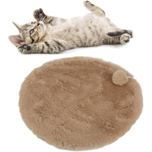4cm / 1,6U201c Lit Rond De Chaton De D'épaisseur Mat Couchage Chiot Pour Animaux Compagnie Tapis De Couchage Chien Respirant Rond Coussin Chien Avec Une Base Sans Glissement (45cm-Gris) - Neuf