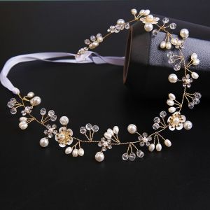 Un Diadème De Mariée, Un Bandeau De Spectacle De Perles Pour Femme, Des Bijoux De Mariage, Des Accessoires De Robe De Mariée, Un Diadème De Couronne Européen Et Américain - Neuf