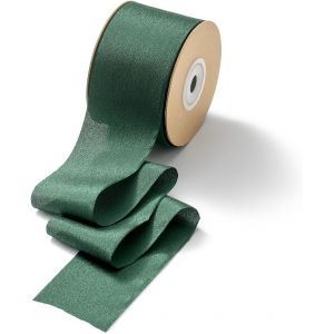 Kal-Ruban De Soie Vert Fonc&eacute; - Large Ruban De Soie Vert Fonc&eacute; - Ruban D&eacute;coratif En Mousseline De Soie - 5 Cm X 23 M - Neuf