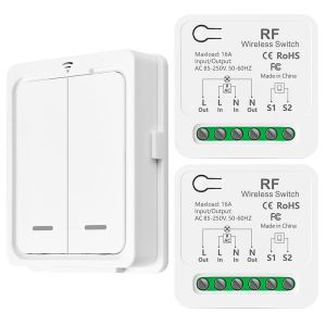 Interrupteur de lumière sans fil/Compatible avec les Interrupteurs Manuels,Récepteur à Relais de 10A et Télécommande,interrupteur marche/arrêt pour des lampes jusqu'à 1500 W.[H25] - Neuf