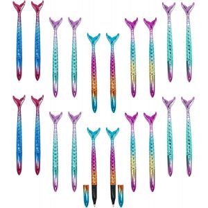 Tianyi-Lot De 20 Stylos Gel De Sirène, Créatifs En Forme De Queue De Poisson, Stylos À Bille Sirène, Pour Filles, Cadeau De Fête, École D'enfants, Encre Noire Zj322-Pen-20 1 Unité (Lot De 20) - Neuf