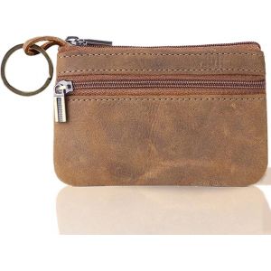TRAHOO-1 porte-monnaie en cuir pour homme avec plateau porte-monnaie pour homme, papa, p&egrave;re, femme (marron r&eacute;tro), marron, 11.5 x 8, Pochette &agrave; monnaie - Neuf