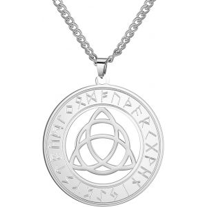 Tianyi-Collier Avec Pendentif Viking Nordique En Acier Inoxydable Avec Boussole Valknut Et Noeud Celtique - Neuf