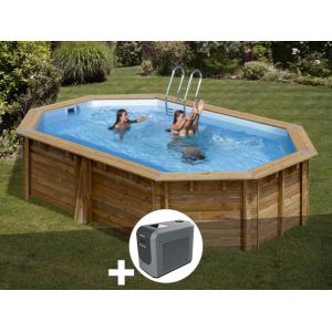 Kit piscine bois Gr&eacute; Canelle 2 5,35 x 3,35 x 1,17 m + Poolican - Neuf