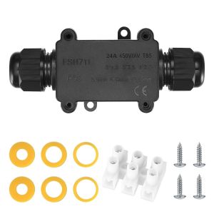 Bo&icirc;te de jonction &eacute;tanche IP68, connecteurs &eacute;lectriques d'ext&eacute;rieur &agrave; 2 voies, bo&icirc;te de protection externe de manchon M20, gamme de fils de 5 &agrave; 9 mm et 9 &agrave; 12 mm avec bornes &agrave; 3 broches - Neuf