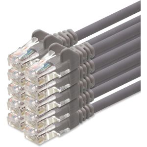 C&acirc;ble patch r&eacute;seau CAT5 UTP avec 2x jeu de fiches RJ45 gris 10 pi&egrave;ces-0,5 m - Neuf