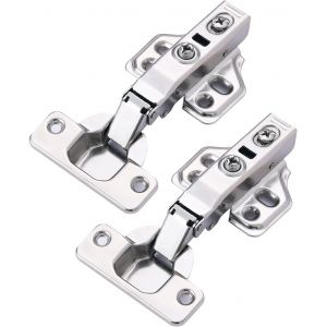 Lot de 10 charnières pour portes d'armoire - Fermeture douce - Revêtement complet - Angle d'ouverture de 110° - 3D - Réglables - Pour porte d'armoire - Neuf