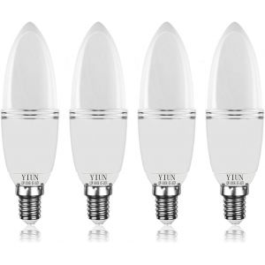 Yiun E14 Ampoules Led, 12w Ampoules Led Candelabra 100 Watts, 1200lm, Blanc Chaud Ampoules Led 3000k, Cri> 80+, Bougie D&eacute;corative E14, Lampe Led Non-Dimmable, Lot De 4 - Neuf
