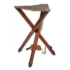 Si&egrave;ge Battue En Cro&ucirc;te De Cuir Pliable H 65cm - Neuf