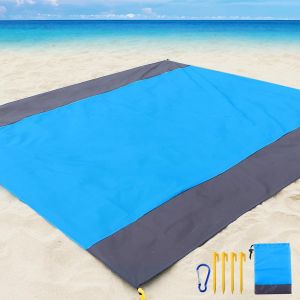 Natte De Plage, Xxl 210x200cm Tapis De Plage Anti Sable, Séchage Rapide, Portable Couverture De Plage Pour Le Plage Le Voyage, Le Camping, Les Vacances Plage Accessoire - Neuf
