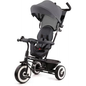 Ksfal-Kinderkraft Aston Tricycle Bébé Évolutif,Draisienne Évolutif,Trike Bebe,Velo Poussette Bebe Évolutif,Velo Enfant 5 Ans,De 9 Mois,Compact,Accessoires Pratiques,Capote Pliante,Gris - Neuf