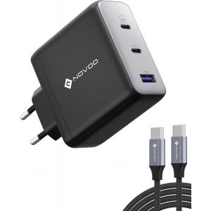 Chargeur Mac Book Pro, 120W Chargeur USB C Compatible pour MacBook Pro 16/15/ 14/13 Pouces, MacBook Air 2020/2019/ 2018, iPad Pro, HP, GaN Chargeur Rapide USB C avec 2 Câbles - Neuf
