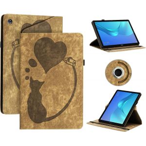 &Eacute;tui Coque Pour Samsung Galaxy Tab Tab S9 Fe 10.9 Pouces/ S9 11 Pouces- &Eacute;tui En Cuir Pu Avec Fonction Support/Portefeuille Coque Tablette Mediapad M5 (Abricot) - Neuf
