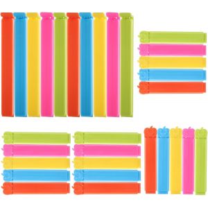 Mevronisshop-30 Pcs Pince Sachet Alimentaire, 7/11 Cm Plusieurs Couleurs Fermeture Sachet Alimentaire, Plastique Clip Fermeture Cuisine R&eacute;utilisable Pour Emballage Cuisine Bonbons Snack - Neuf