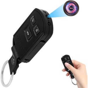 Mini Camera Espion, Camera Cachee Keychain 1080P HD Porte Clés Caméra Surveillance Sécurité Enregistrement Audio Détection de Mouvement, Vision Nocturne - Neuf