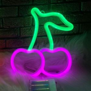 Les néons pour la Chambre à coucher, la Forme du Fruit Mur de LED Signe, à l'Intérieur de l'Éclairage Décoratif (Rose) - Neuf