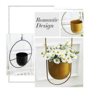 Paniers de pots de jardinière suspendus Pot de plante minimaliste Conteneur Pots de fleurs suspendus en métal pour l'extérieur à l'intérieur - Neuf