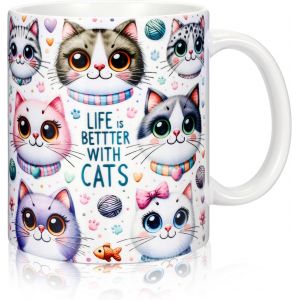 Eryi-Tasse À Café Pour Chat, À Café Mignon, Cadeau Pour Femme, Tasse À Mignon Pour Mère, S?ur, S?ur Et Meilleur Ami, 11 Oz - Neuf