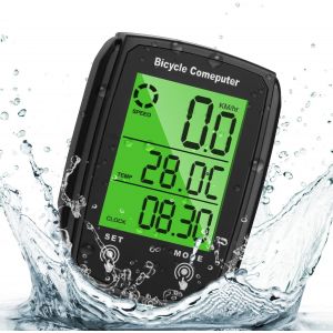 Kal-Compteur De Vélo, 19 Fonctions Ip65 Étanche Ordinateur De Vélo, Avec Écran Rétroéclairé Led, Contrôle Tactile, Démarrage/Arrêt Automatique, Compteur De Vitesse Velo Et Compteur De Kilomètres Vtt - Neuf