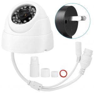 Camera de securite dome interieure grand angle 2048 x 1536, infrarouge, 12 V CC, blanc, prise 100-240 V, prise AU - Neuf