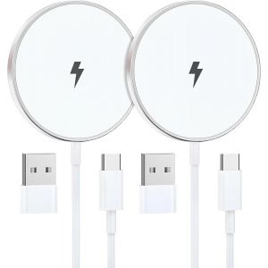 Eryi-Chargeur Induction Iphone 2m 2pack, 15w Chargeur Mag-Safe Pour Iphone 16/16 Pro/15 Pro Max/15 Plus/15/14/13/12/11, Chargeur Sans Fil Ipphone Chargeur Magnétique Charge Rapide Chargeur Iphone Ind - Neuf