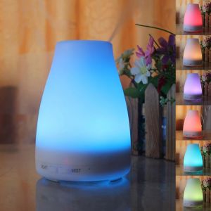 Diffuseur d'huiles essentiels, mis à Jour à l'Huile Essentielle Diffuseur Aroma Diffuseur Humidificateur à Brume Fraîche avec 7 Couleurs de Lumière, 2 Modes de Brume, Arrêt Automatique - Neuf