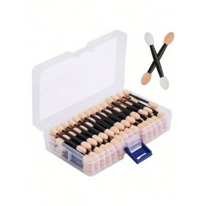 10/30/50/100/150 Pièces Éponge Bâton Ombre À Paupières Brosse Applicateurs Double Tête Cosmétique Éponge Douce Ombre À Paupières Mini Outils De Maquillage.100pcs-Black Box. - Neuf