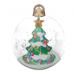 Light-Up G&eacute;ant Gonflable de Boule de No&euml;l - 23.6" D&eacute;coration Ext&eacute;rieure avec &eacute;clairage LED - Neuf