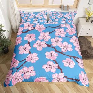 Housse De Couette X Sakura Japonais, D Imprim&iquest;&iquest;E Microfibre Parure De Lit Sakura Japonais Housse De Couettes Personne Avec X Taie D'oreiller X Cm - Neuf