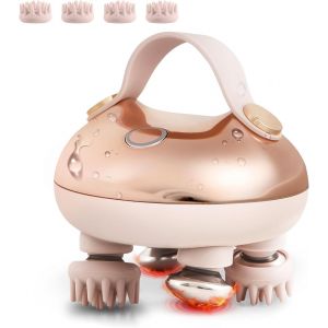 Masseur De T&ecirc;te &Eacute;lectrique, Masseur De Cuir Chevelu Ipx7 &Eacute;tanche Avec 4 T&ecirc;tes Chaudes Et 4 T&ecirc;tes De Massage, Masseur De T&ecirc;te Pratique Avec 4 Niveaux Pour La Relaxation - Neuf