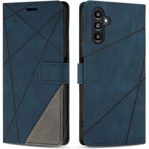Kal-Etui Coque Pour Galaxy A04 / Galaxy A04s / Galaxy A13 (4g/5g), Protection Housse En Cuir Pu Portefeuille Livre Pour Galaxy A04 / Galaxy A04s, Emplacements Cartes, Fonction Support, Bleu - Neuf