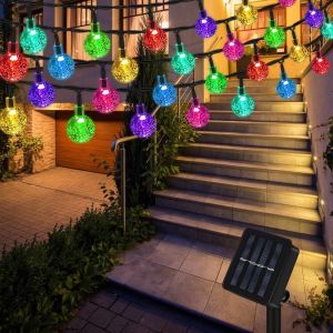 Kal-Guirlande Solaire Extérieure 12m 100 Led Guirlande Lumineuse Multicolore Avec 8 Modes & Étanche Ip65 Lampe Decorative Idéal Pour Maison, Jardin, Festival, Arbre De Noël - Neuf