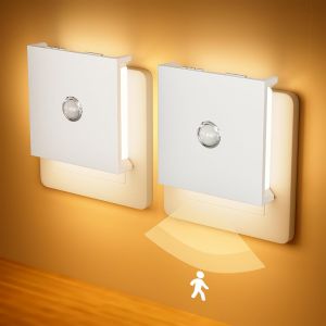 Veilleuse Prise Electrique, 2pcs Veilleuse Enfant, Dimmable Veilleuse Detecteur De Mouvement Avec Fonction Mémoire, 2700k Blanc Chaud Veilleuse Prise Veilleuse Bébé Pour Chambre Cuisine Escalie-Blanc - Neuf