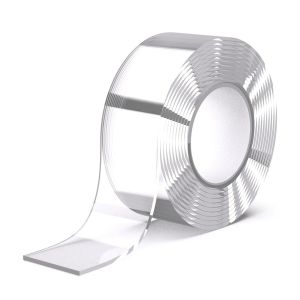 ChenQuanSarl-Ruban Adhésif Double Face Extra Fort Transparent Pour Montage Intérieur Et Extérieur, Résistant À L'Eau, Ne Laisse Pas De Traces, Idéal Pour Murs Et Carreaux (1,8 Mm, 1 Cm) - Neuf