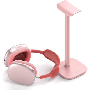KALANKA-Support de casque, support pour tous les écouteurs Bluetooth supra-auriculaires, support universel avec base lestée + tube en aluminium, support de casque de jeu, accessoire de bureau (rose) - Neuf