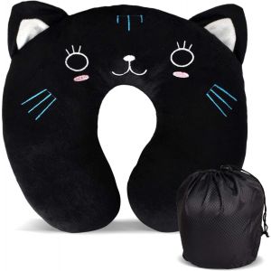 Oreiller De Voyage Enfant (Avec Sac De Rangement), Coussin De Cou Formé En U Coussin De Voyage Ultra-Doux, Oreiller De Siège De Voiture, Oreiller De Cou Pour Voiture Avion - Neuf