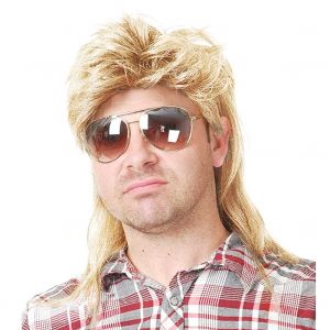 Rouget De Perruques Pour Hommes Des Années 80 Costumes De Fête Fantaisie Accessoire Perruque Cosplay (Blonde) - Neuf
